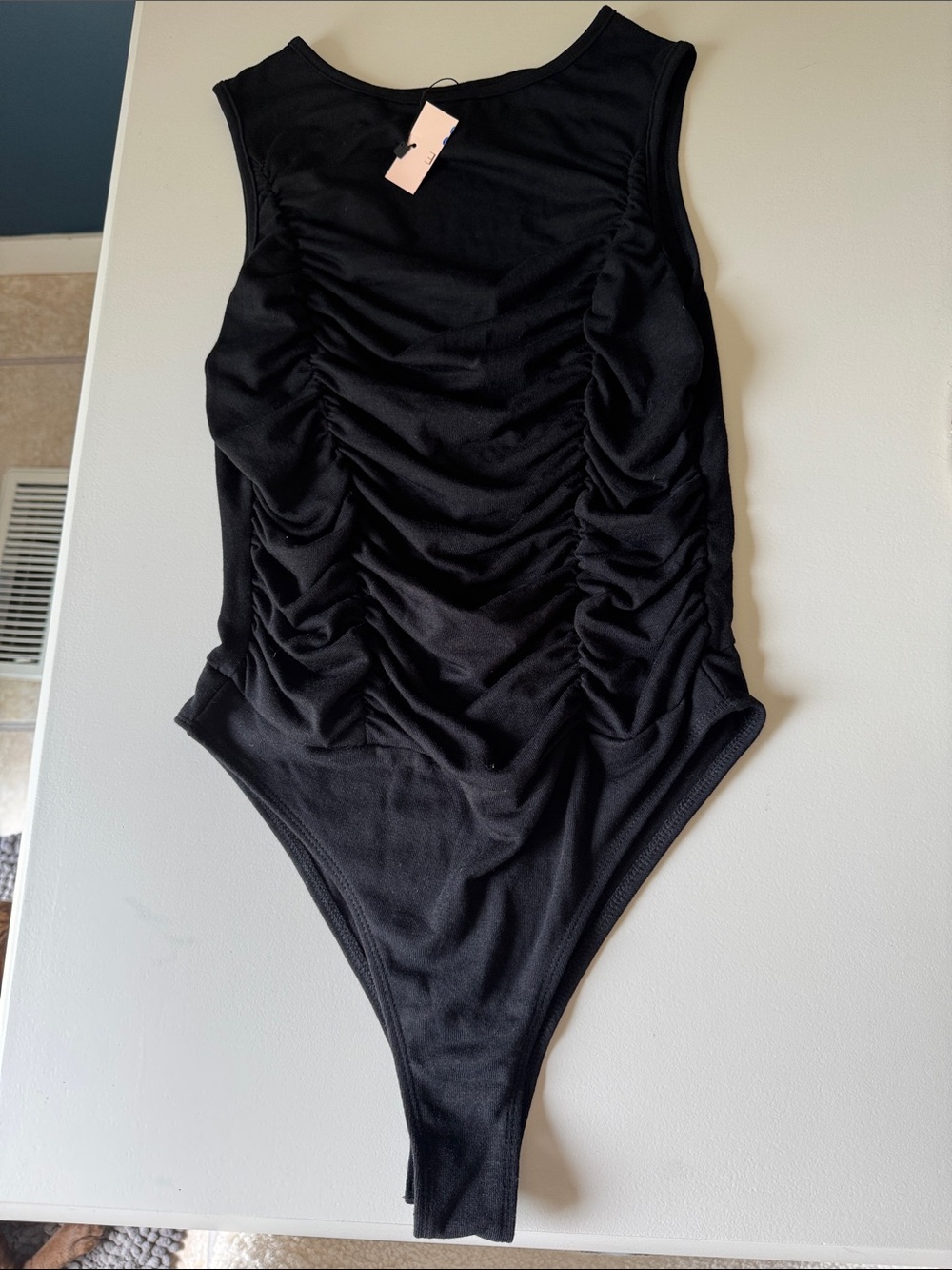 Women’s Black One-Piece Swimsuit with Front Ruching
